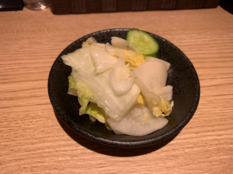 中野「天ぷらとワイン 大塩」漬物