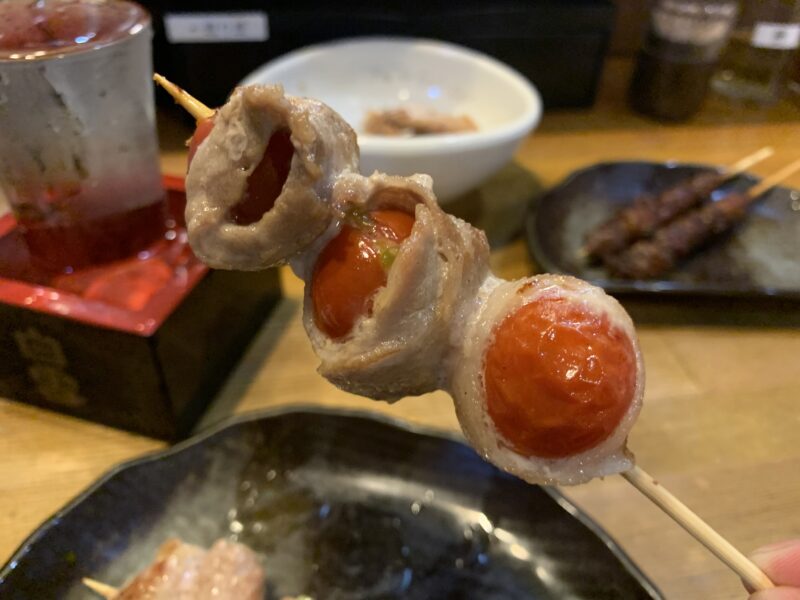 中野「かわ焼きまいける」トマト肉巻き串
