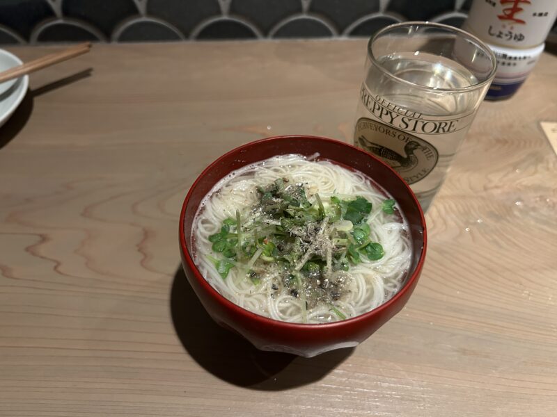 五反田「酒肴あおもん」青魚出汁素麺