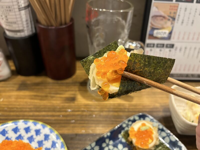 練馬「上々商店」いくら玉子天の贅沢食い