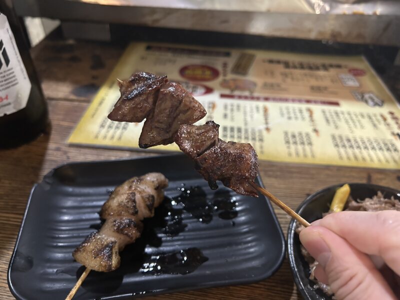 秋葉原「もつ焼き元気本店」ハツ串
