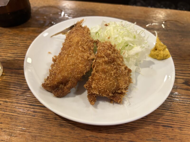 門前仲町「魚三酒場」衣サクッ!身はふわっ!醤油が合う絶品アジフライ