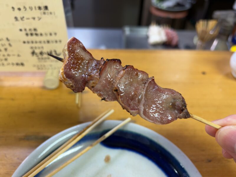 祖師ヶ谷大蔵「やきとり たかはし」程よい噛み心地の【タン串】