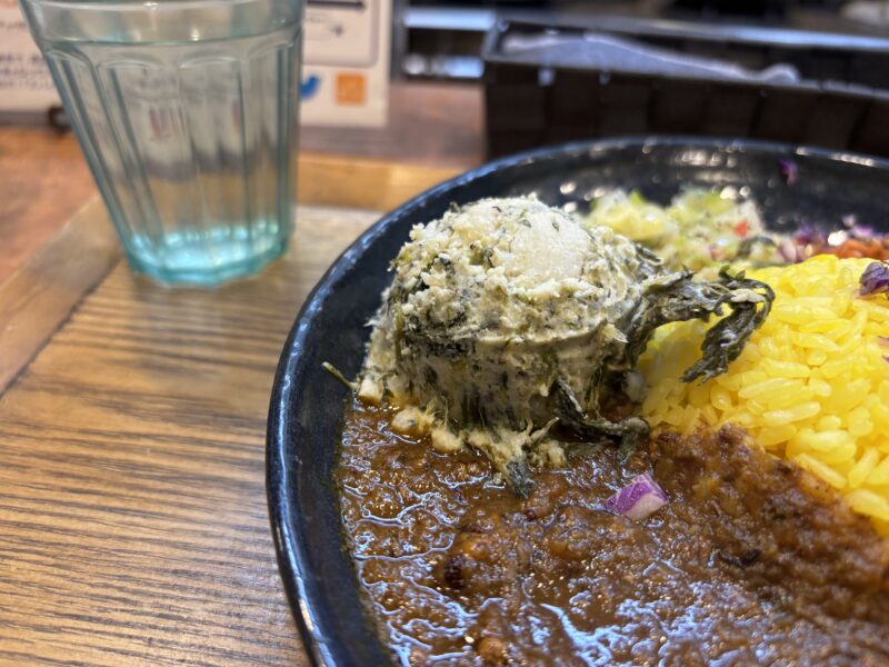 高円寺「ホールスパイスカレー青藍」追加した春菊ポテトサラダ