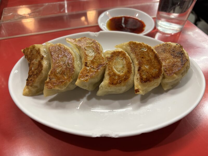 大井町「永楽」ずしりとした重みが伝わる焼き餃子