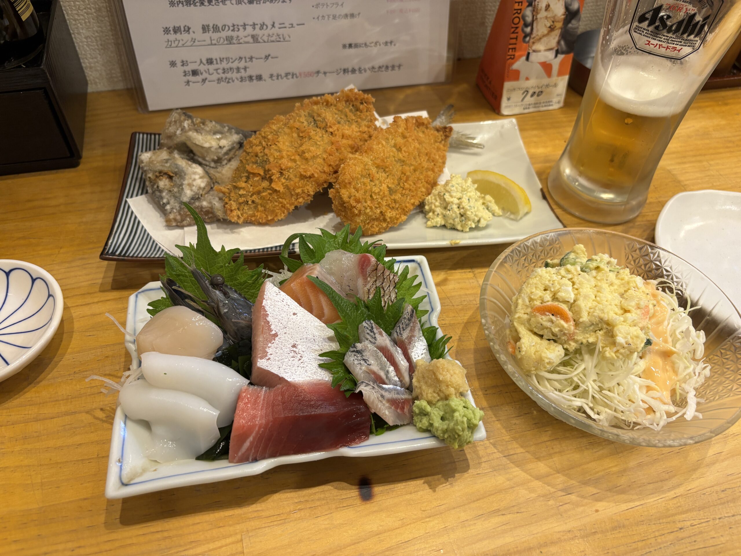 吉祥寺「かどや魚丸」衝撃的刺身盛りに始まり“骨せんべい”で〆る