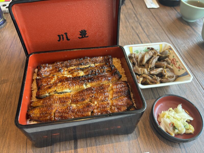 成田山新勝寺「川豊」艶のある焼き色が光を反射している“上鰻重”