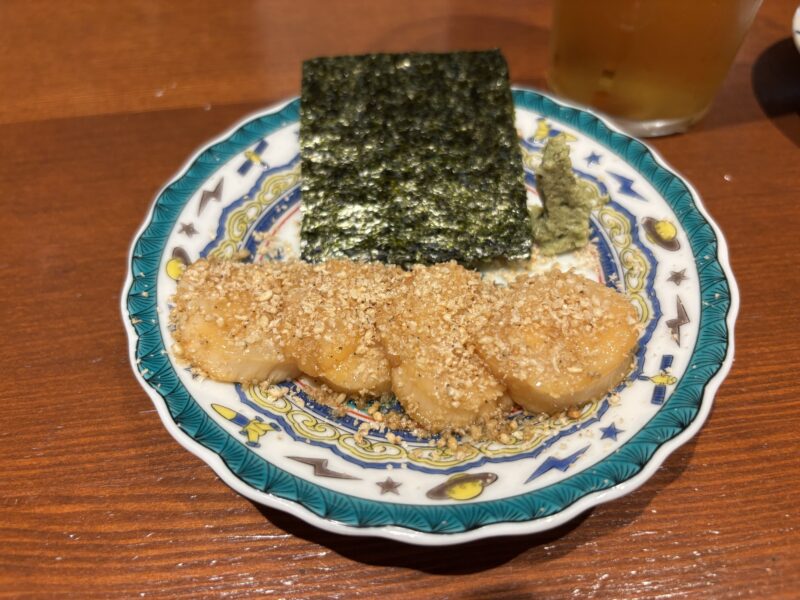 十条「大西酒店」ノリで巻いて食べると磯の香りが口の中に広が